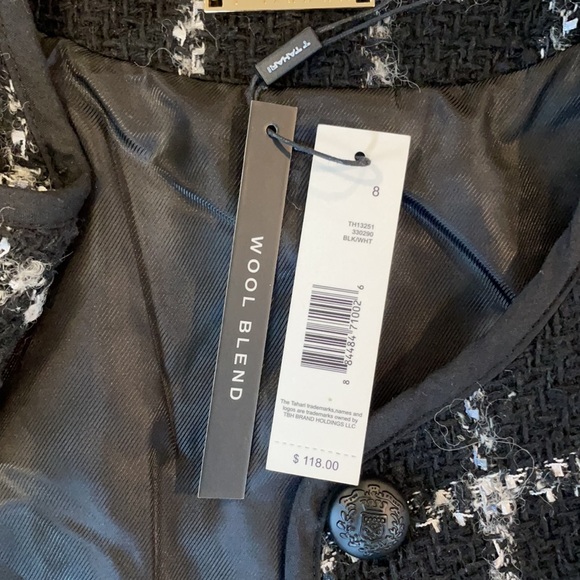 NWT✨ Tahari! Black and white wool blend blazer 🖤🤍 - Picture 4 of 5